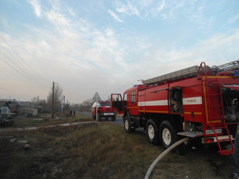 Пожар на улице Театральная в городе Курск